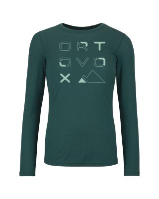 Dámske tričko ORTOVOX 185 Merino Brand Outline Long Sleeve M